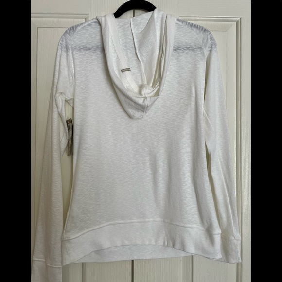 Columbia White Long sleeve Hoodie with front pockets Size (L) NWT - Picture 4 of 5
